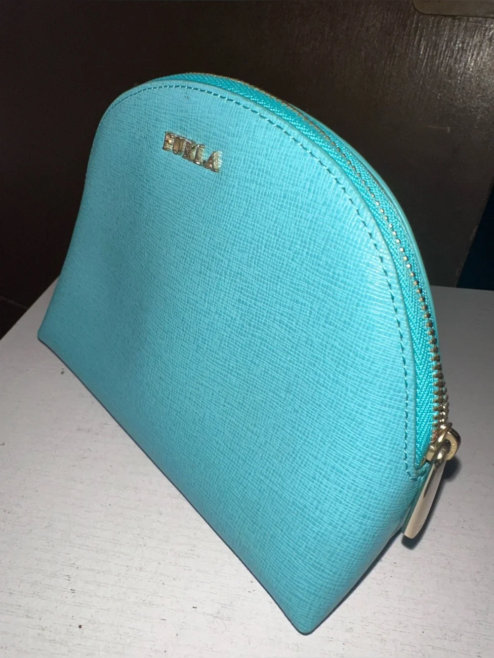 Furla Teal Dome shape Mini Bag Pouch